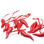 Amuleto della Felicità: Cornicello in Ceramica con nastrino in  seta  Rossa
