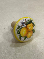 Tappi Bottiglia in Sughero e Ceramica Artigianale Italiana - Limoni