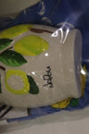 Oliera in Ceramica Dipinta a Mano con Strofinaccio Napoli | Set Regalo Cucina Limoni