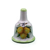 campanella decorativa  in ceramica  dipinta a mano con limoni o maioliche