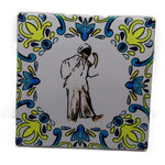 Sottobottiglia e segnaposto artigianali in ceramica 10x10 con retro in sughero. Raffiguranti Pulcinella in 3 varianti. Perfetti per la tua tavola o come idea regalo napoletana.