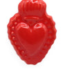Cuore Sacro in Ceramica Rossa, Ex-Voto 9 cm con Nastrino e Scatola Regalo, Decorazione Murale Artigianale, Regalo Amore e Protezione.