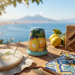 Handmade Ceramic Collectible Thimble – Mediterranean Designs: Lemons and Majolica – Gift for Seamstress and Embroidery