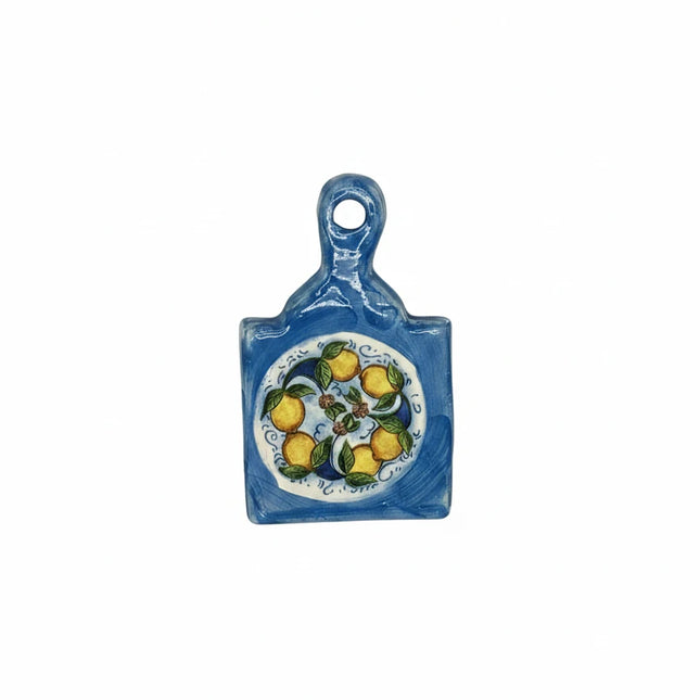 Magnete Artigianale in Ceramica a Forma di Tagliere – Decori Mediterranei Assortiti: Limoni e Maioliche (Made in Italy Style)