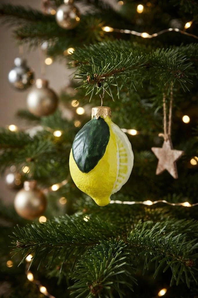 Decorazione natalizia limone in ceramica