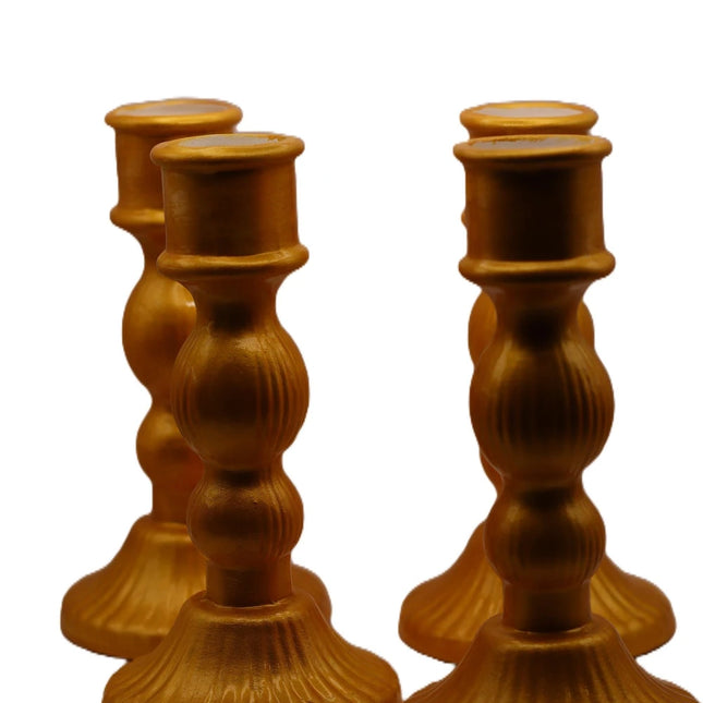 Portacandele in Ceramica Dorata Fatto a Mano