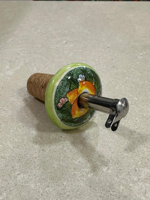 Tappo Dosatore/Versatore in Ceramica Artigianale e Acciaio - Limoni Made in Italy