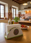 Portatovaglioli in Ceramica Decorata a Mano - Motivo Limoni\Maioliche
