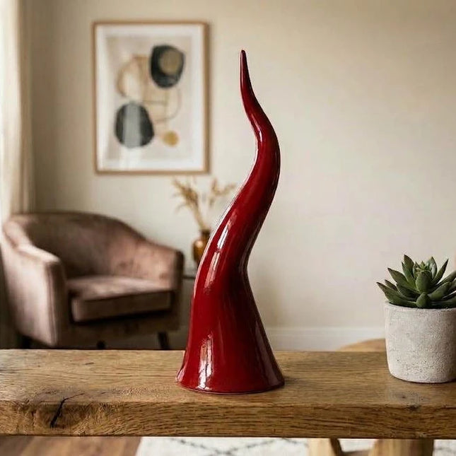 Scultura  Maxi Corno Portafortuna in Ceramica