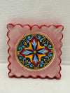 Ceramic Magnetic Stamp - Hand-Painted Majolica Decor (6x6 cm)
