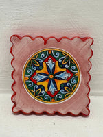 Ceramic Magnetic Stamp - Hand-Painted Majolica Decor (6x6 cm)