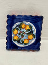 Francobollo Calamitato in Ceramica - Decoro Limoni Dipinto a Mano (6x6 cm)