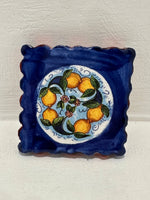 Francobollo Calamitato in Ceramica - Decoro Limoni Dipinto a Mano (6x6 cm)