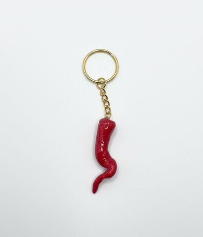 Cornetto Portafortuna Artigianale (Oro) – Portachiavi Amuleto Fatto a Mano