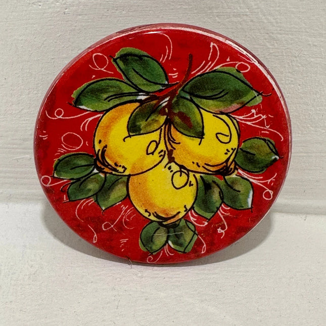 Magneti in Ceramica Dipinta a Mano - Limoni (Ø 6cm)