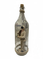 Pulcinella in a Bottle with Net and Cornucopia – Neapolitan Artisan Sculpture