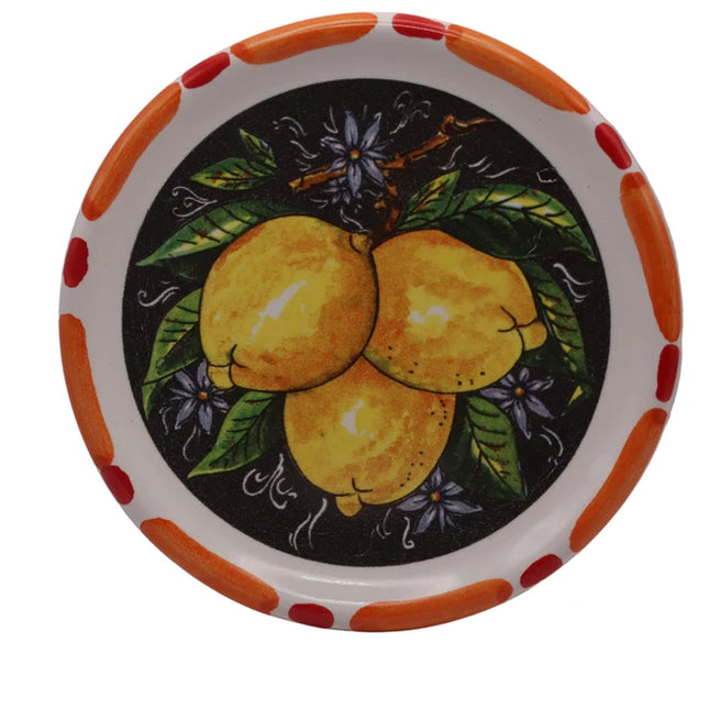 Piattino in Ceramica Artigianale Napoletana - Decoro Limoni