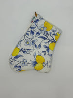 "Lemons of Sicily" Kitchen Set – Oven Mitt and Potholder in Pure Cotton