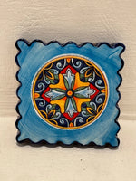 Ceramic Magnetic Stamp - Hand-Painted Majolica Decor (6x6 cm)