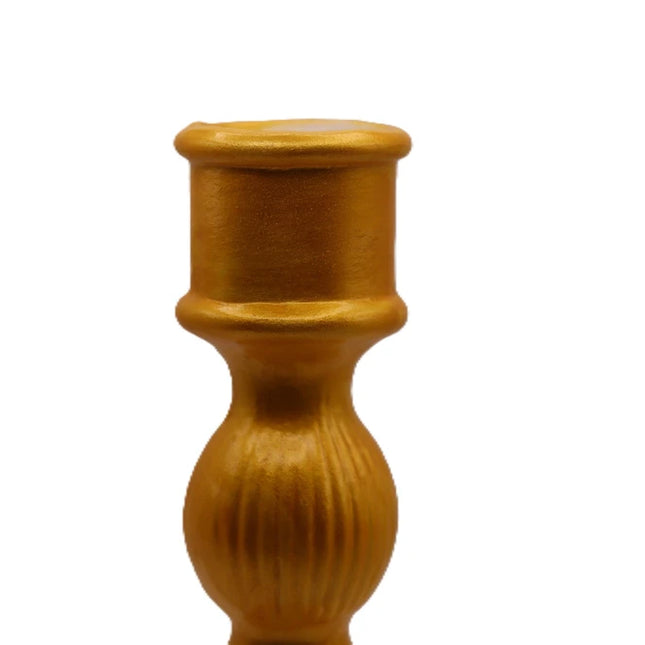 Portacandele in Ceramica Dorata Fatto a Mano