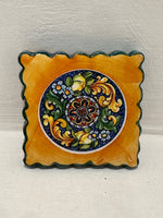Ceramic Magnetic Stamp - Hand-Painted Majolica Decor (6x6 cm)