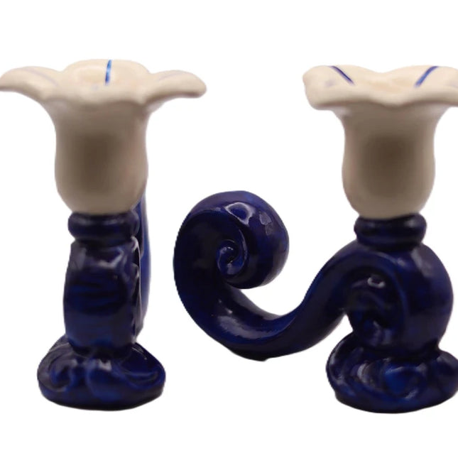 Portacandele in Ceramica Floreale