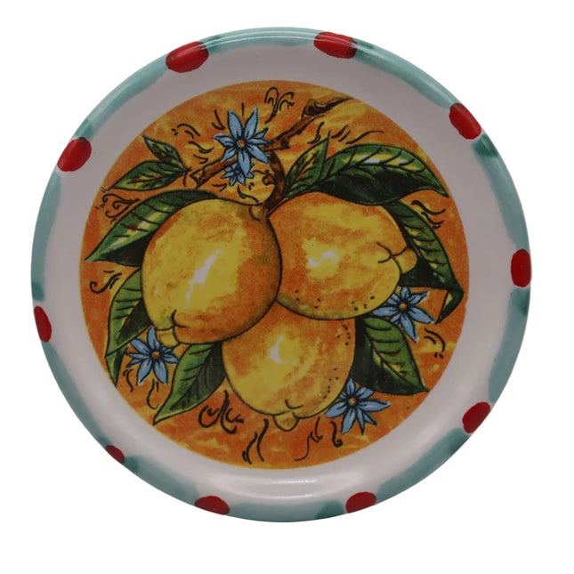 Piattino in Ceramica Artigianale Napoletana - Decoro Limoni
