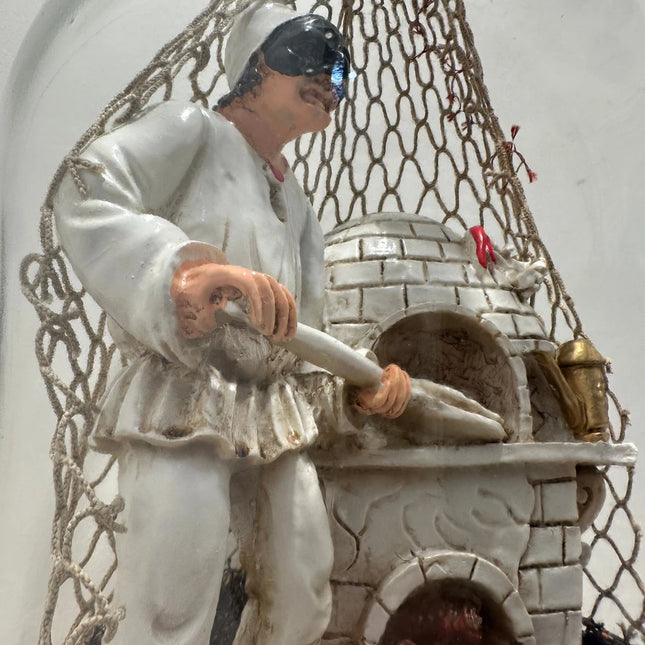 Pulcinella e l'Arte Bianca – Scena Artigianale con Forno a Legna in Damigiana