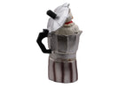 Statuina Pulcinella Caffettiera Italiana - Statuetta Moka in Resina Napoletana - Souvenir "Uè che bellu cafè", Regalo Cultura Italiana Napoli