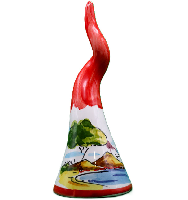Corno Portafortuna Napoletano in Ceramica Dipinto a Mano - Vesuvio
