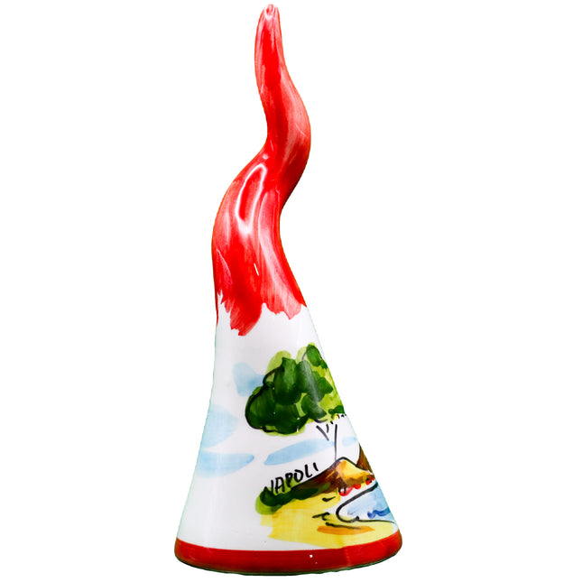 Corno Portafortuna Napoletano in Ceramica Dipinto a Mano - Vesuvio