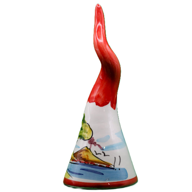 Corno Portafortuna Napoletano in Ceramica Dipinto a Mano - Vesuvio