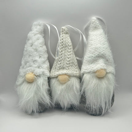 Set 3 Gnomi di Natale in Tessuto - Addobbi per l'Albero o Decorazione Casa