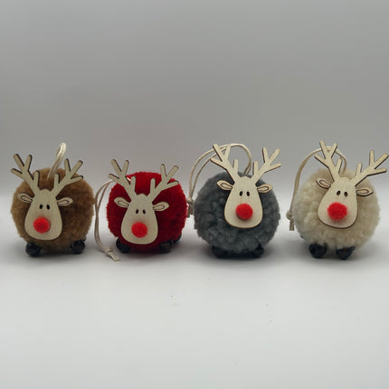 4 Renne in Morbido Tessuto - Addobbo per Albero di Natale