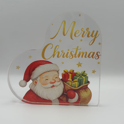 Targhetta Cuore "Merry Christmas" in Acrilico