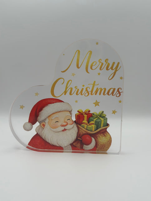 Targhetta Cuore "Merry Christmas" in Acrilico