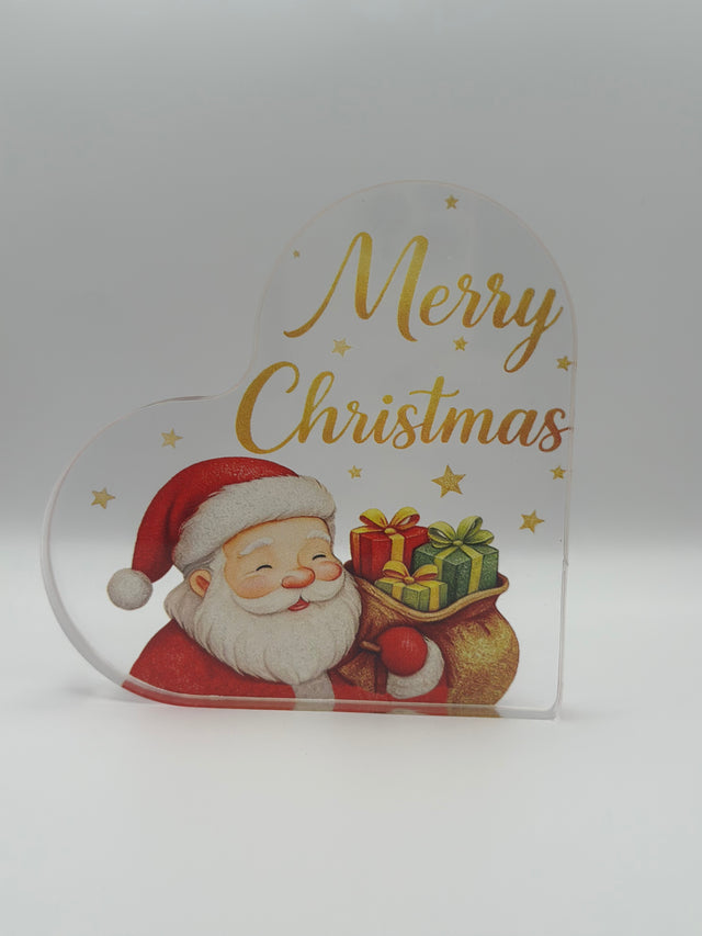 Heart-shaped "Merry Christmas" Acrylic Tag