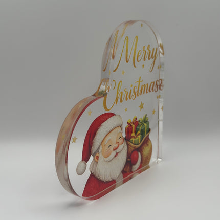 Targhetta Cuore "Merry Christmas" in Acrilico
