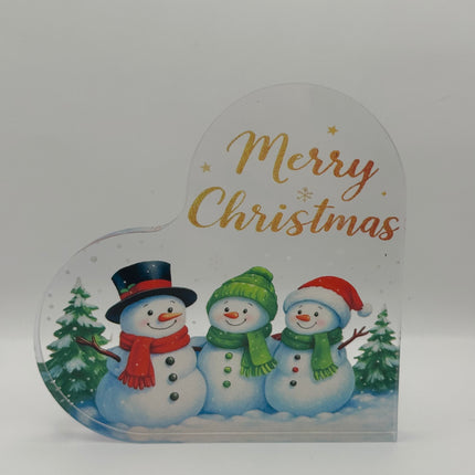 Targhetta Cuore "Merry Christmas" in Acrilico