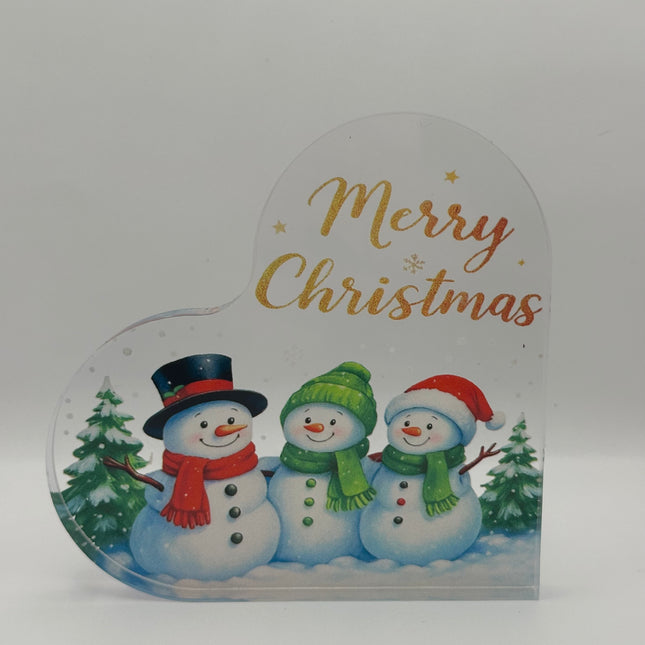 Targhetta Cuore "Merry Christmas" in Acrilico