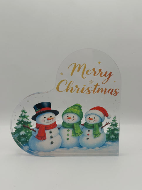 Targhetta Cuore "Merry Christmas" in Acrilico