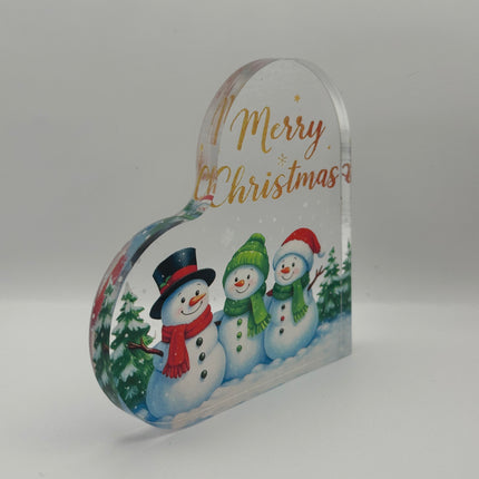 Targhetta Cuore "Merry Christmas" in Acrilico