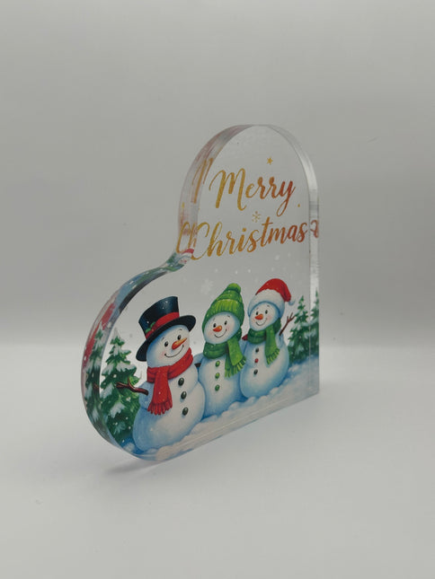 Targhetta Cuore "Merry Christmas" in Acrilico