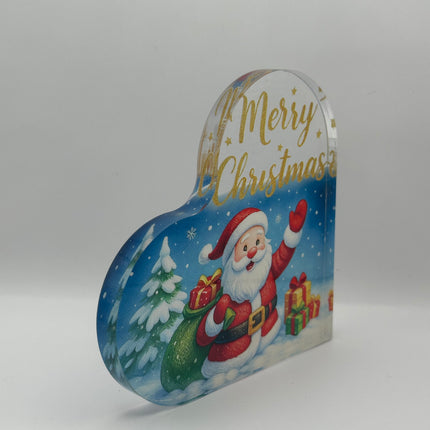 Targhetta Cuore "Merry Christmas" in Acrilico