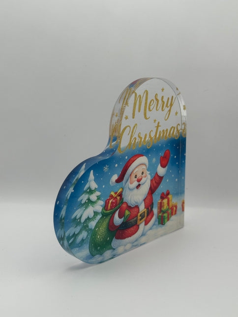 Targhetta Cuore "Merry Christmas" in Acrilico