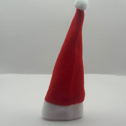 2 Cappellini di Babbo Natale in Feltro - Decorazione Porta Posate o Copri Bottiglia Mini | Natale a Tavola