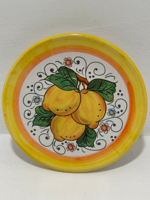 Piattino in Ceramica Artigianale Napoletana - Decoro Limoni