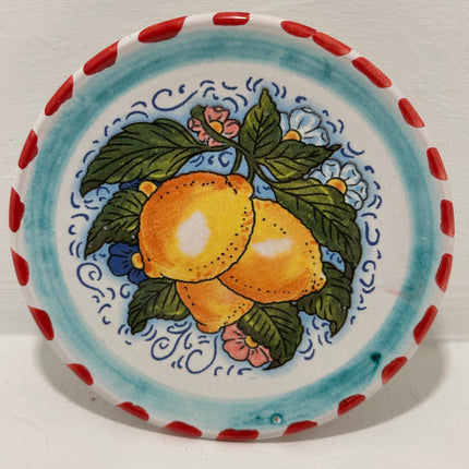 Piattino in Ceramica Artigianale Napoletana - Decoro Limoni