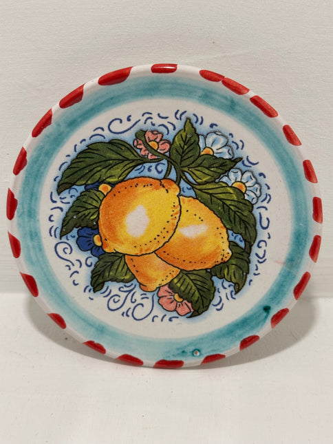 Piattino in Ceramica Artigianale Napoletana - Decoro Limoni