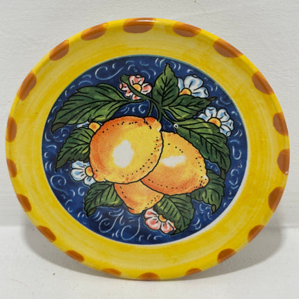Piattino in Ceramica Artigianale Napoletana - Decoro Limoni